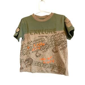 Artisans short sleeve tee casual knit top explore cotton pocket logo Size 3T